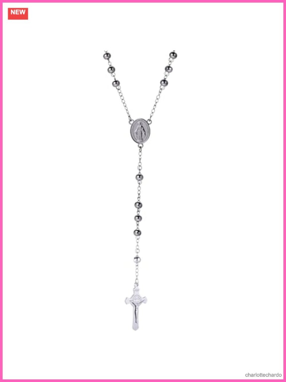 Stainless Steel Cross Necklace Virgin Mary Pendant Women Faith Jewelry Gift